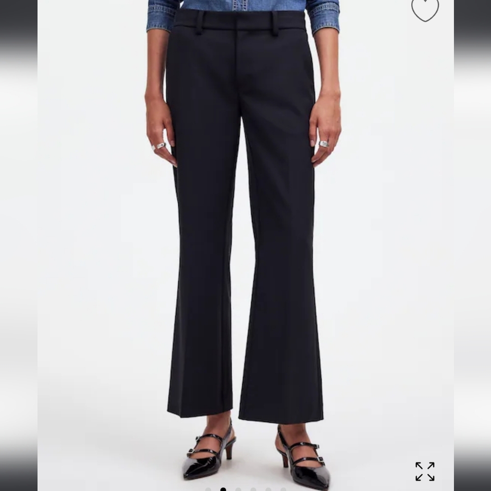 Madewell Kick Out Crop Pants in Wool-Blend Twill